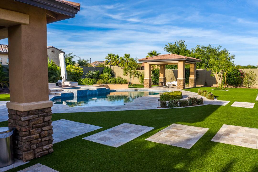 Luxury backyard landscaping project in Gilbert Arizona