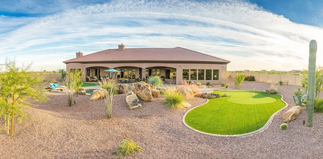 Full-service landscape construction in Phoenix desert environment