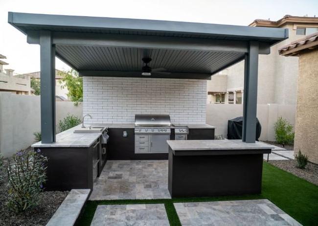 Backyard BBQ install with gazebo in Gilbert AZ