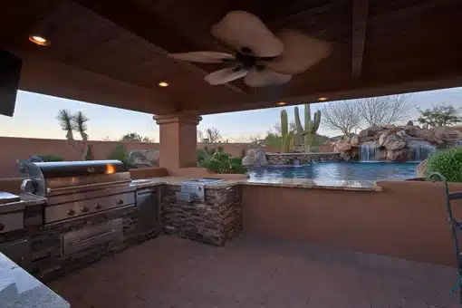 Backyard bbq hardscape install