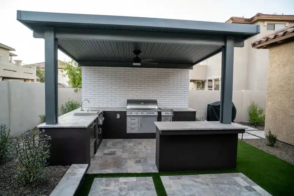 Gazebo, BBA and kitchen setup design in Gilbert home.