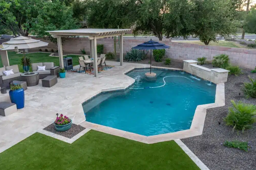 Backyard Landscape Installation in Gilbert, Arizona