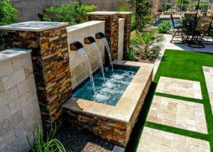 Water feature with circulation waterfall premium design and install