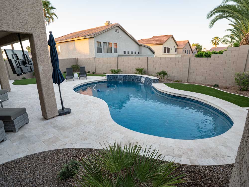 Backyard landscaping project in Ahwatukee Foothills home