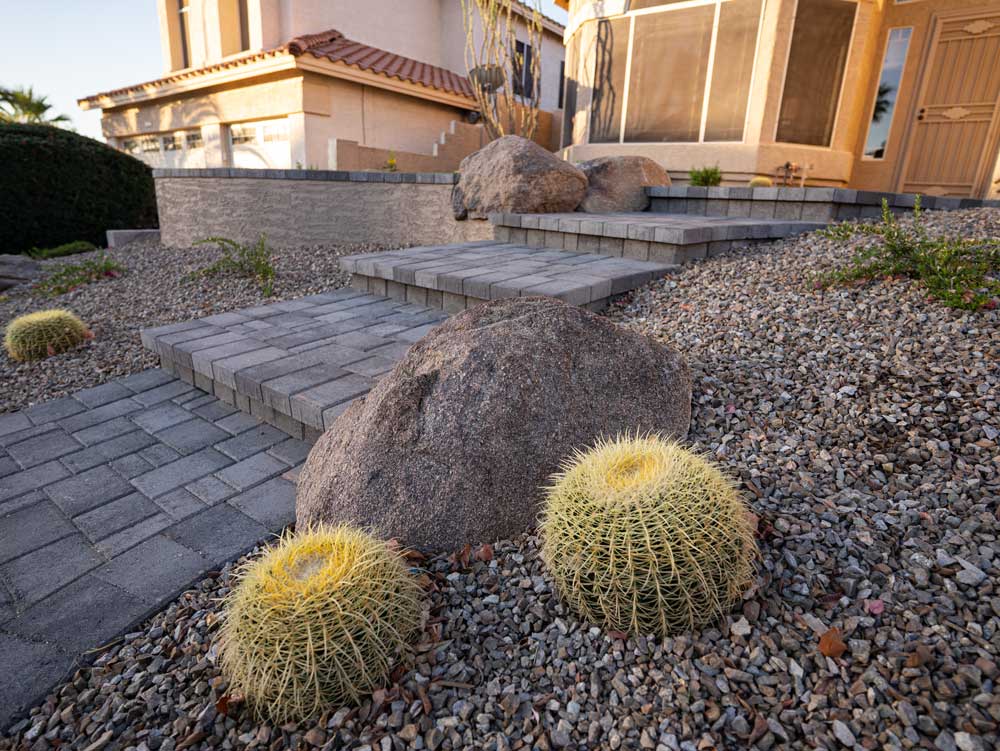 Desert Hardscape With Cactus in Phoenix