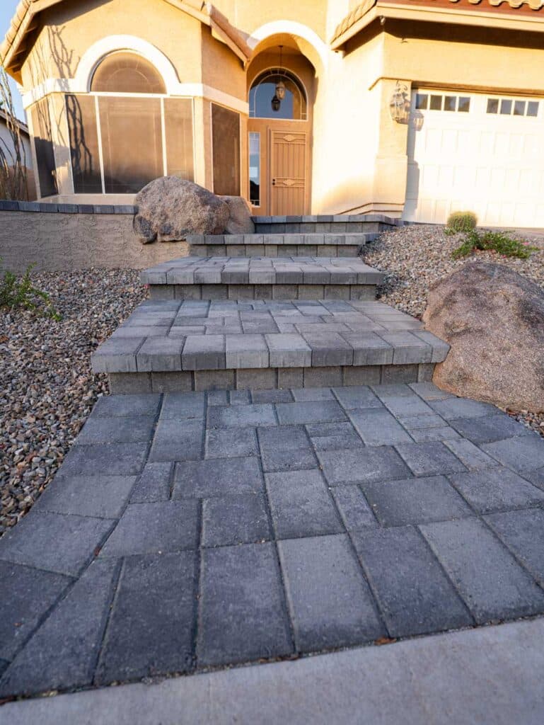 Front Yard Pavers Install in Phoenix