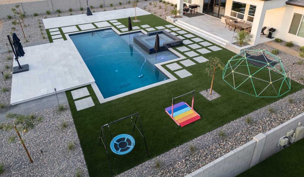 Modern Backyard & Front Yard Landscaping Project in Queen Creek, AZ